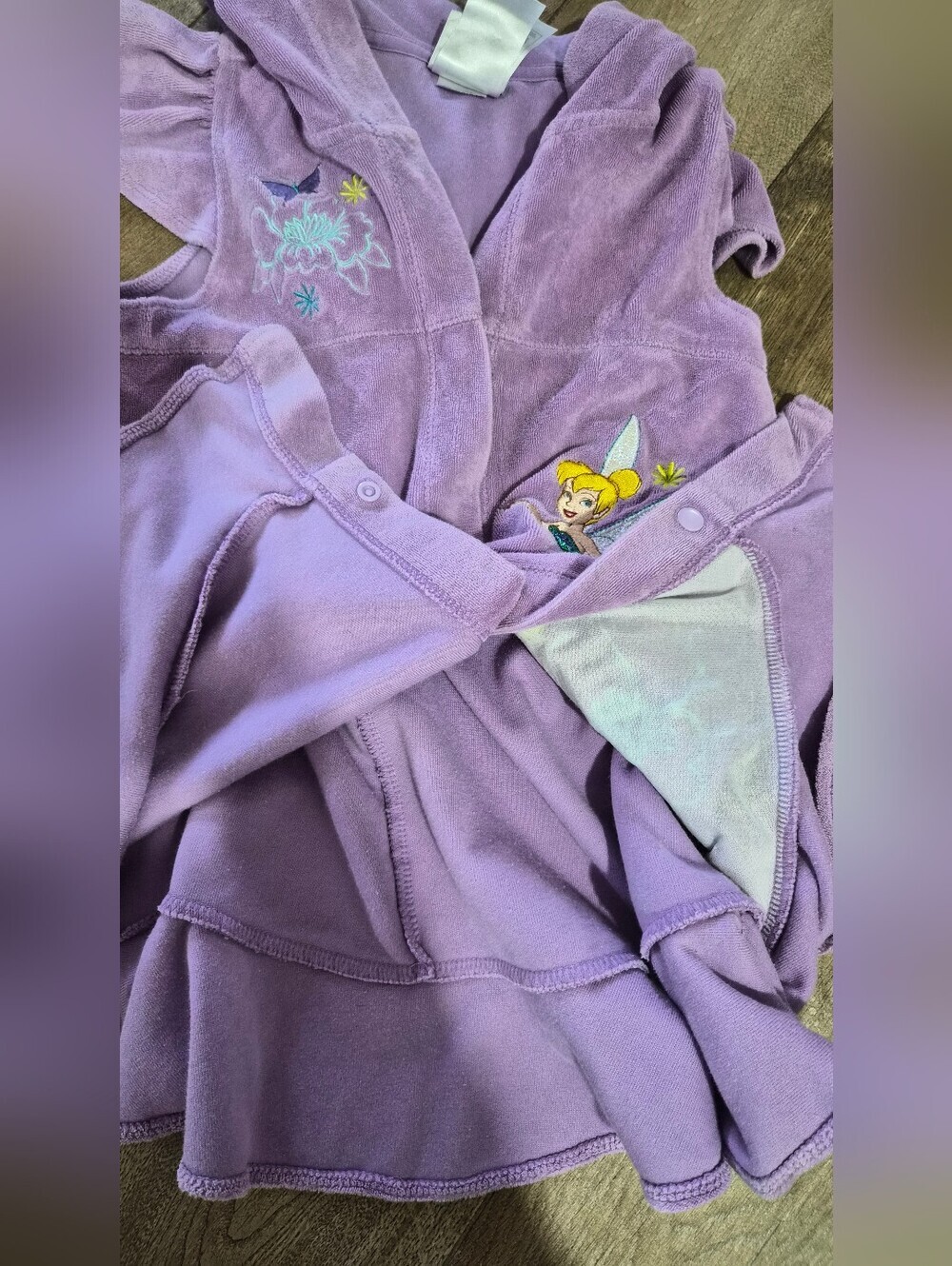 Vintage Disney Store Tinkerbell Purple Swim Cover Up Size 7/8 - Picture 7 of 7